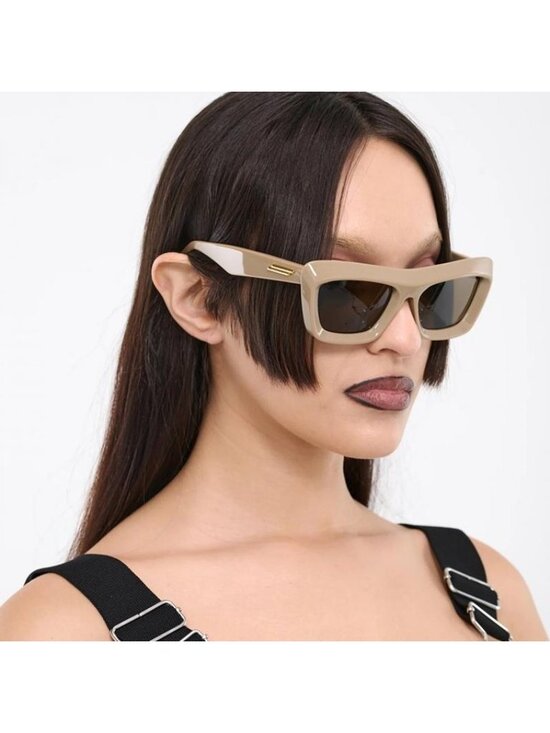 Bottega Veneta BV1283S 003 Sunglasses Brown Square Frame, Brown Lenses main image 8